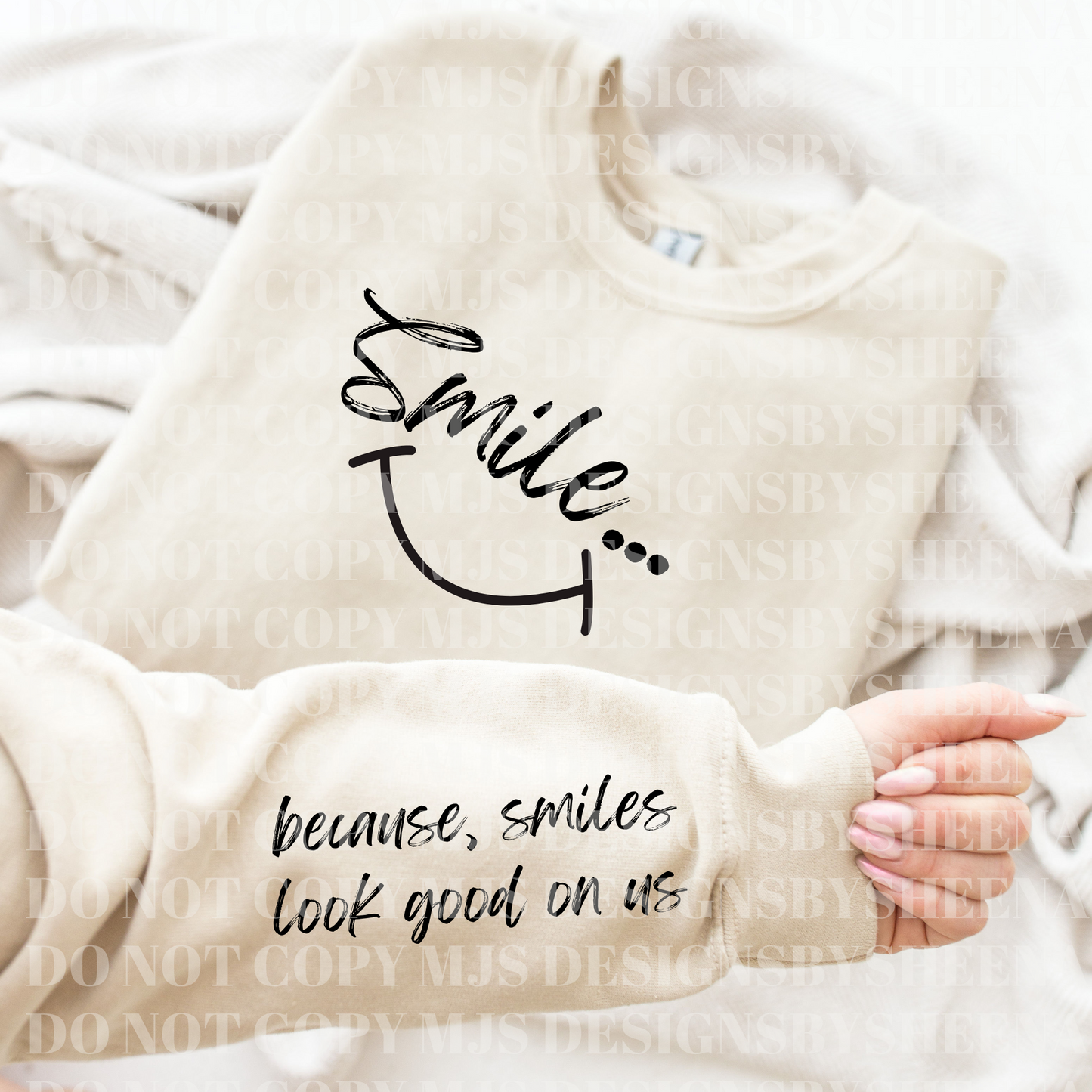 Smile sweatshirt with back design
