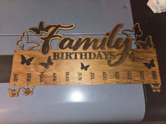 Family birthday calender wall hanger