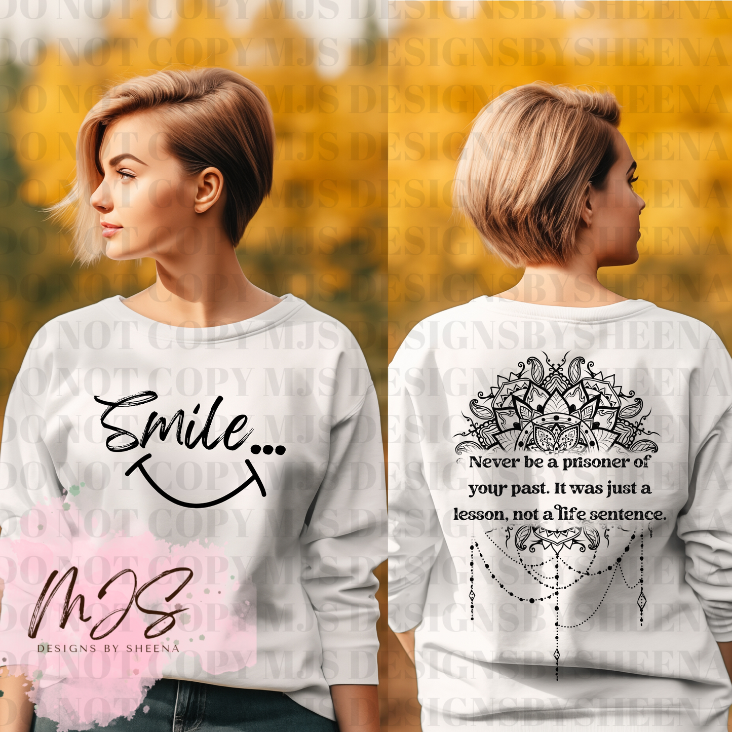 Smile sweatshirt with back design