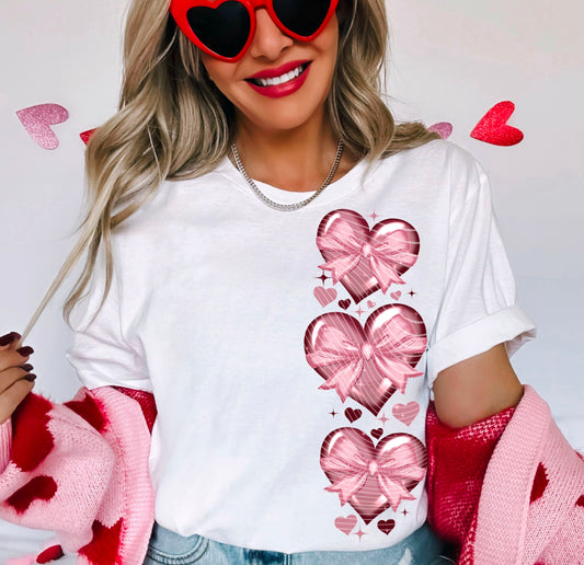 Glitter Heart Valentine Graphic Tee